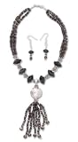 Smoky Quartz/Tiger's-Eye Pendant and Earring Set
