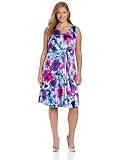 Jones New York Womens Plus-Size Burst Pleat Dress