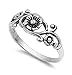 VE-01008 Sterling Silver Antique Filigree Flower Band Ring