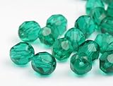 Glasperlen zum Auffädeln 6mm (Blue Zircon), 100 Stück