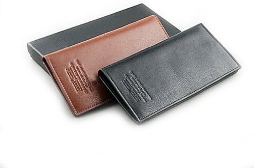 TANZK 2pcs Mens Long Artificial Leather Wallet Pockets Clutch Bifold Purse Passcase