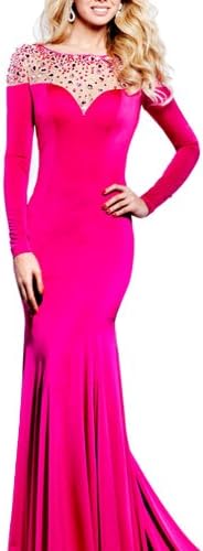 IBEAUTY DRESS Women's Beading Long Sleeve Party Dress E8747 WZ1915 Pink US 0