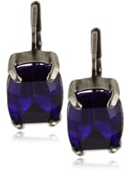 Sorrelli "Electric Blue" Oval Drop Silver-Tone Earrings