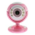 High Quality Pink Webcam Chat with Microphone, Snapshot & 6 LED Lights for MSN Messenger, AOL Instant Messenger (Aim), Yahoo! Messenger, Skype