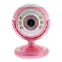 High Quality Pink Webcam Chat with Microphone, Snapshot & 6 LED Lights for MSN Messenger, AOL Instant Messenger (Aim), Yahoo! Messenger, Skype