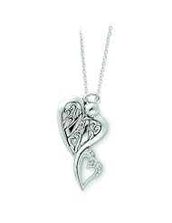 Sterling Silver Antiqued Angel of Protection 18in Necklace. Metal Wt- 4.19g.