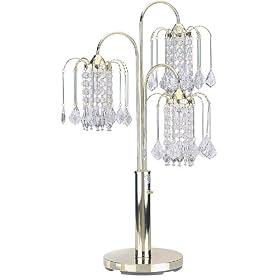 ORE International 716G Table Lamp with Crystal-Like Shades, Polished Brass