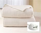 Sunbeam Full Seashell Tan Electric Heated Warming Blanket