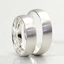 Set-P-3034 Silberne Trauringe / Partnerringe (Paar) / Freundschaftsringe aus 925er Sterlingsilber in seidenmatt
