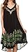 Sakkas Gasha Sleeveless Mid Length Caftan Dress with Embroidery Details and V Neck