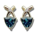 .01 ct 1-5X5 Trillion Blue Topaz Yellow Earrings