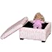 Rylee Kids Pink with White Flowers Ottoman