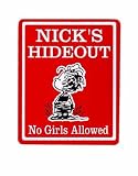 PIGPEN, Red Kids Bedroom Door SIGN, Personalized