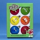 Kurt Adler MM0193 Glass M&M Candy Ornament, 6-Piece Set