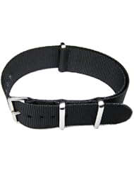 18mm Nato G10 Black Nylon Military Watch Band Strap