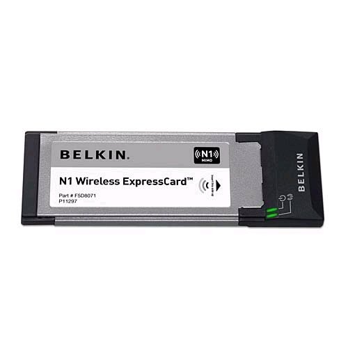 Belkin F5D8071 N1 Wireless Expresscard Carte Réseau et Adaptateurs Compatible Norme Wifi 802.11b, Compatible Norme Wifi 802.11g Compatible Norme Wifi 802.11n