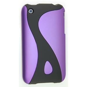 KingCase iPhone 3G & 3GS * Rubberized Slim Slider Twist Case (Purple & Black) 8GB, 16GB, 32GB