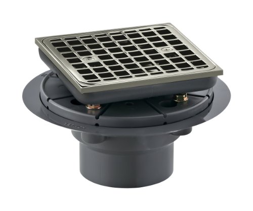KOHLER K-9136-SN Square Design Tile-In Shower Drain, Vibrant Polished Nickel