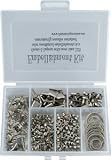 Embellishment Kit w/Brads, Eyelets, & Clips, Approx. 175/Box: Pewter