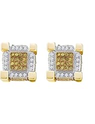 10KT Yellow Gold 0.50 CTW Diamond Micro Pave Earrings