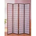 4 Panel Shoji Screen Room Divider, Cherry Finish (Cherry) (71"H x 70"W)