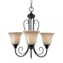 Royce Lighting RC1796/3-23 Fulton Three-Light Chandelier Oil Rubbed Bronze with Sepia Tinted Globes