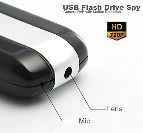 Portable Mini USB Hidden Spy Camera, Nanny Camera, TRUE HD QUALITY VIDEO 1280x720, with Motion Detector, Video Recorder, Pinhole Video Lens + Free 16GB Micro SD Card