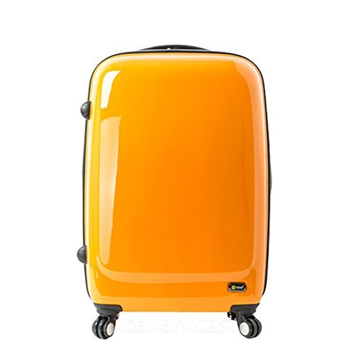 orange hard shell luggage