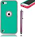 Bastex Heavy Duty Hybrid Case for Apple Ipod Touch 5 - Hot Pink Soft Silicone Cover Surrounded by Hard Teal Shell ***INCLUDES SCREEN PROTECTOR AND STYLUS***