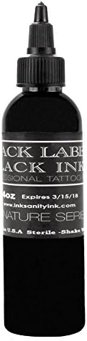 Inskanity Tattoo Ink Black Label Black Ink 4 Ounce