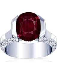 18K White Gold Cushion Cut Ruby Fana Designer Ring