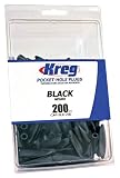 Kreg CAP-BLK-200 Black Plastic Plugs 200-Count