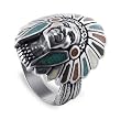 Sterling Silver Turquoise Gemstone Southwestern Band Ring Size 7, 8, 9, 10, 11, 12, 13, 14, 15