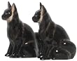 Ceramic Pottery Angora Black Cat Salt and Pepper Shakers 3.75"H Two Sets