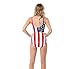 Oyanus Women's USA American Flag One Piece Crewneck Bikini Monokini Swimsuit Swimwear