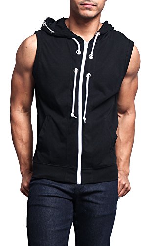 Eyelet Sleeveless Contrast Hoodie SL888 - J8B