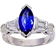 18K White Gold Tanzanite and Diamond Ring
