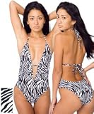 American Apparel Zebra Print Maillot-V Swimsuit