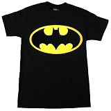 DC COMICS BATMAN: GLOW-IN-THE-DARK LOGO Black Cotton Tee Licensed