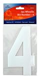 from PinkWebShop White Self Adhesive Wheelie Bin Numbers 17cm 2/Pk - 4 (WS513) Wheelie Bin / Dust bin / Dustbin Number Stickers
