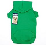 Casual Canine Cotton Basic Dog Hoodie, X-Small, 8-Inch, Green
