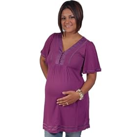 Satin Trim Maternity Kimono Top