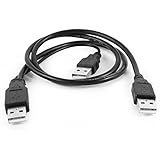 (70cm)USB 2.0 Type A Male to Dual USB A Male Y Splitter Cable Cord Black