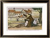 Monk Gives a Nun an Affectionate Spanking Framed Art Poster Print, 32x24
