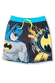 Contrast Drawstring Batman Print Swim Shorts