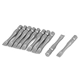 uxcell　スロット　スクリュードライバービット　グレー　50mm長い　6mmチップ　金属素材　10枚入り