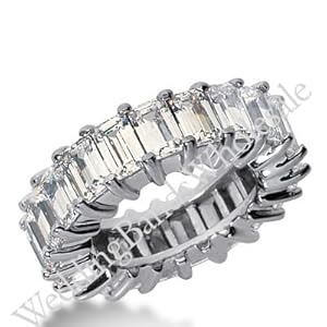 950 Platinum Diamond Eternity Wedding Bands, Shared Prong Setting 11.00 ct. DEB243PLT - Size 10