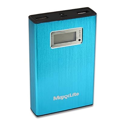 Maxxlite 10000mAh Dual USB with LCD Display Power Bank Blue