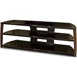 Techcraft 60IN Wide Tv Stand Walnut Glass Top