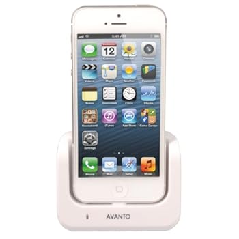 AVANTO Lot USB Station d'accueil Apple iPhone 5 + USB Câble de Données + chargeur Adapteur à secteur USB - blanc AVANTO Lot USB Station d'accueil Apple iPhone 5 + USB Câble de Données + chargeur Adapteur à secteur USB - blanc